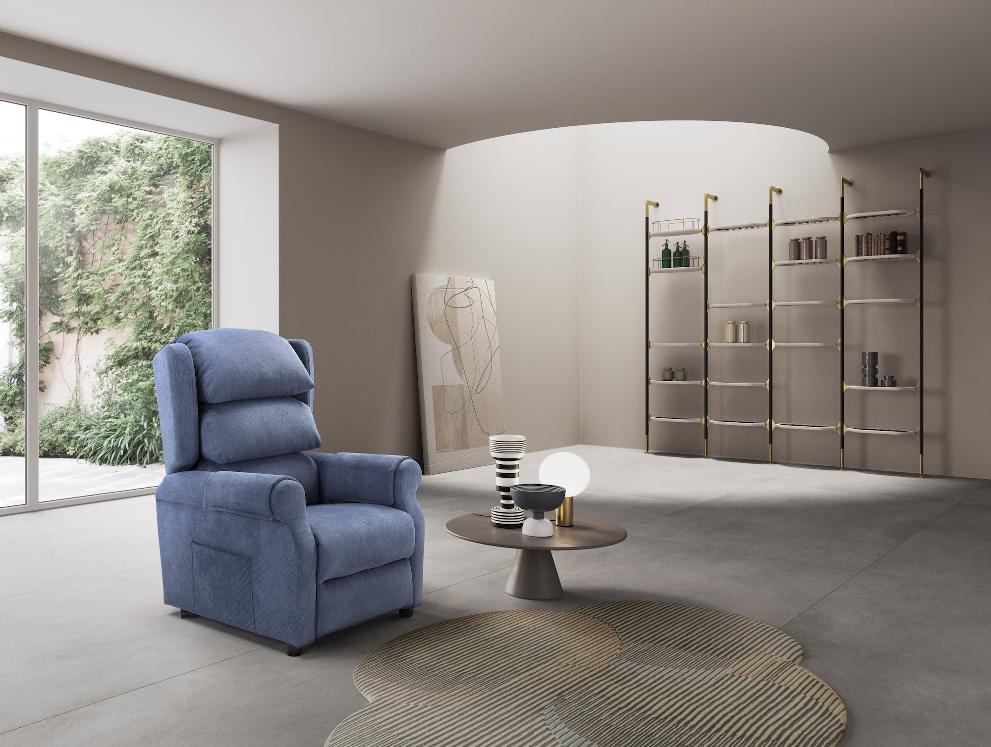 Poltrona Relax Girevole 360° Con Reclinata E Tasche Laterali – Comoda E Robusta Per Soggiorno